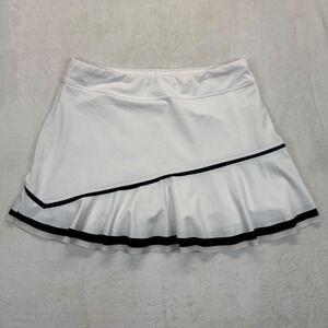 Inphorm‎ Athletic Skort Tennis Golf Activewear Black Trim White Size M READ